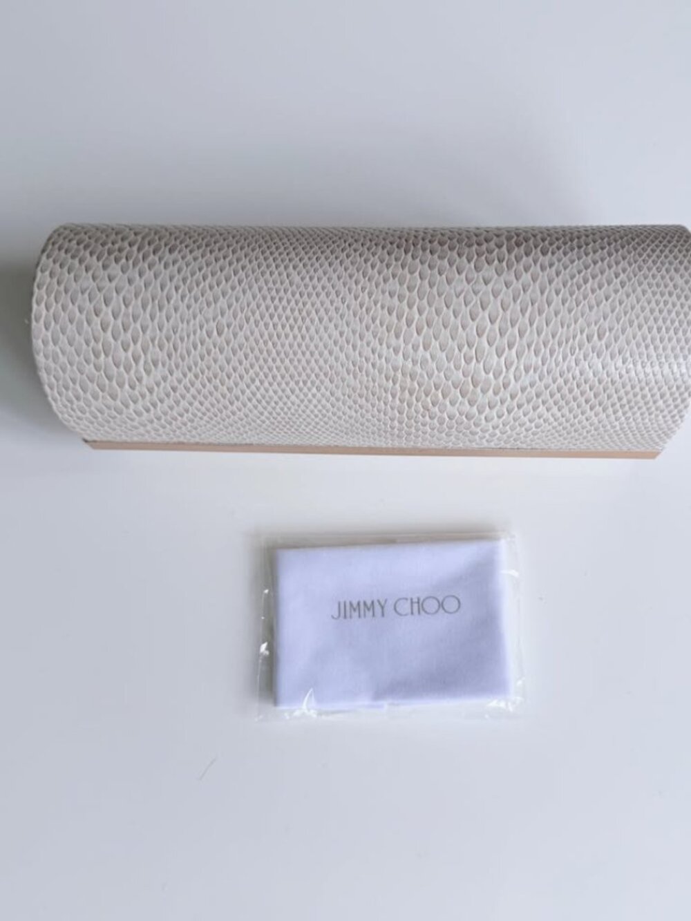 Jimmy Choo Snakeskin Eyeglasses Case Only (Magnetic Closure) + Cleaning Cloth - Picture 2 of 3